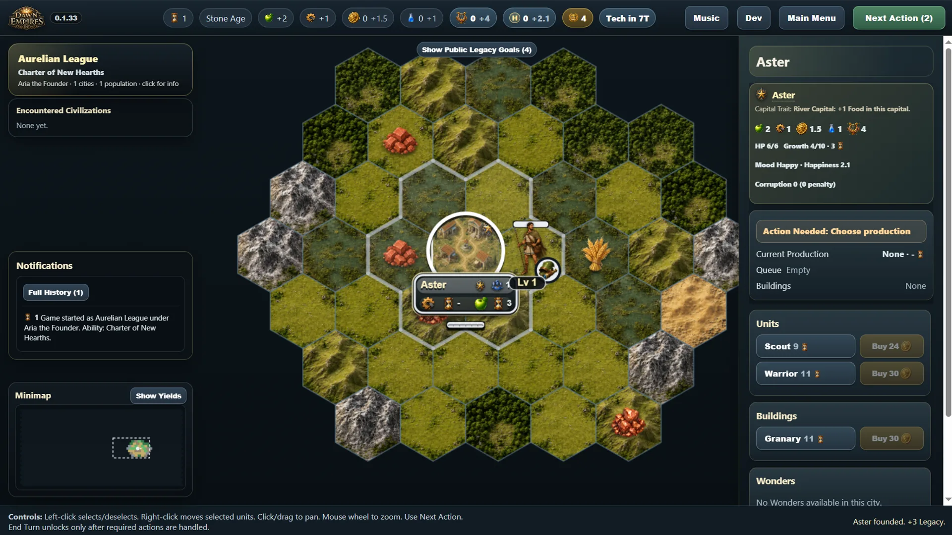 Dawn of Empires city management gameplay